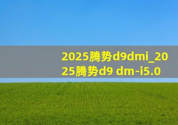 2025腾势d9dmi_2025腾势d9 dm-i5.0
